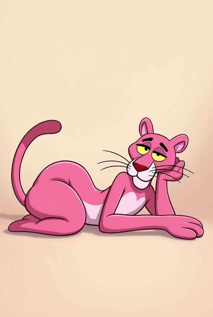 pink panther lying down