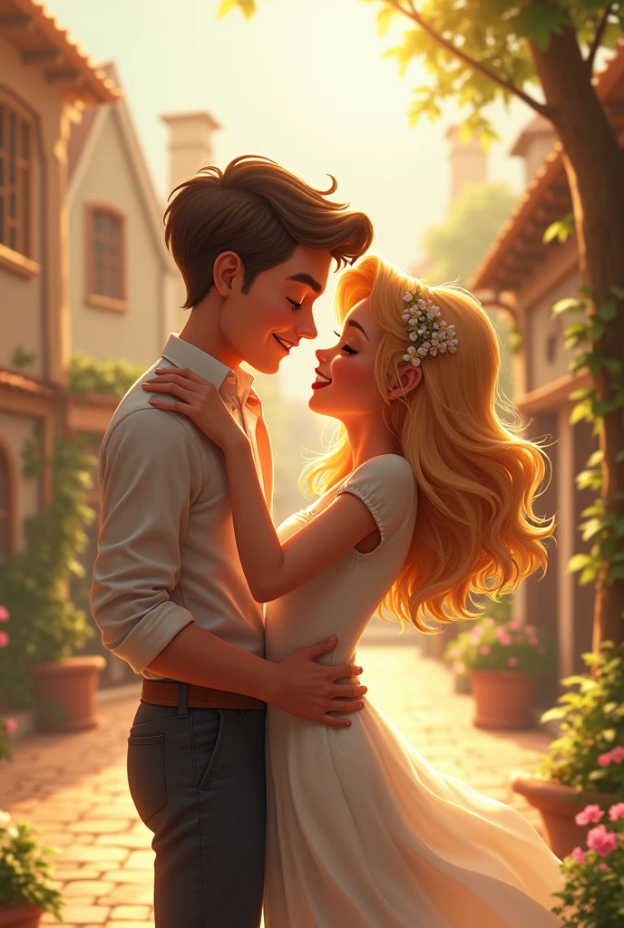 imageio: Character in a romantic scene with a hint of humor.