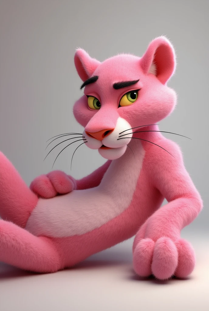 realistic lying pink panther