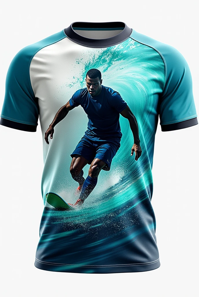 Create a surf themed football shirt