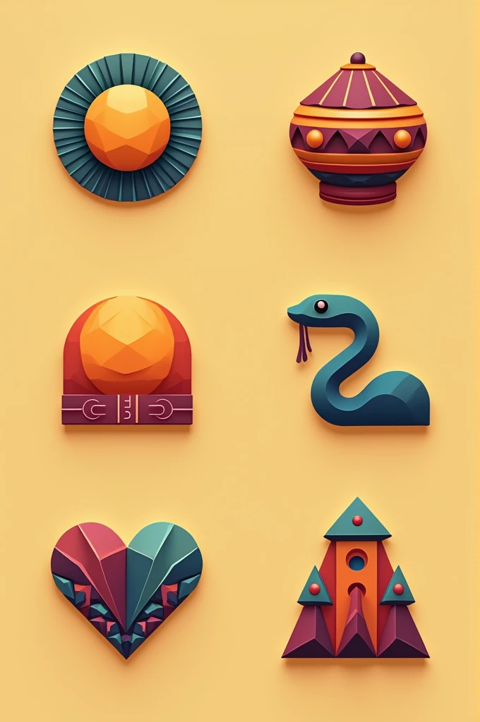 Make me 5 emojis inspired by Inca art