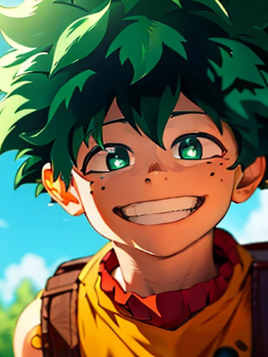 (best quality), (masterpiece), (realistic,) (photo-realistic), ultra-detailed,
1boy,male focus,,izuku midoriya, cool pose, cool background, superhero outfit, , smile, stylish pose ,sakura background 