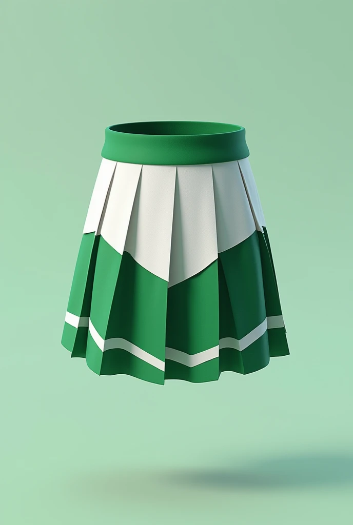 Make a green and white layered skirt for a school olympics uniform