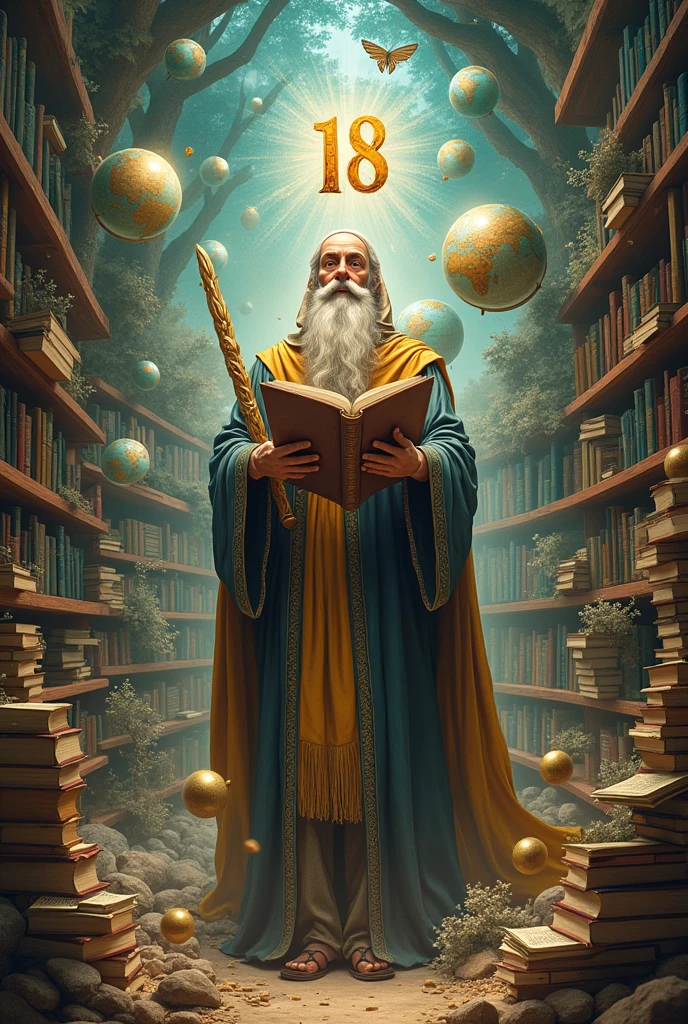 Number eighteen with elements of education