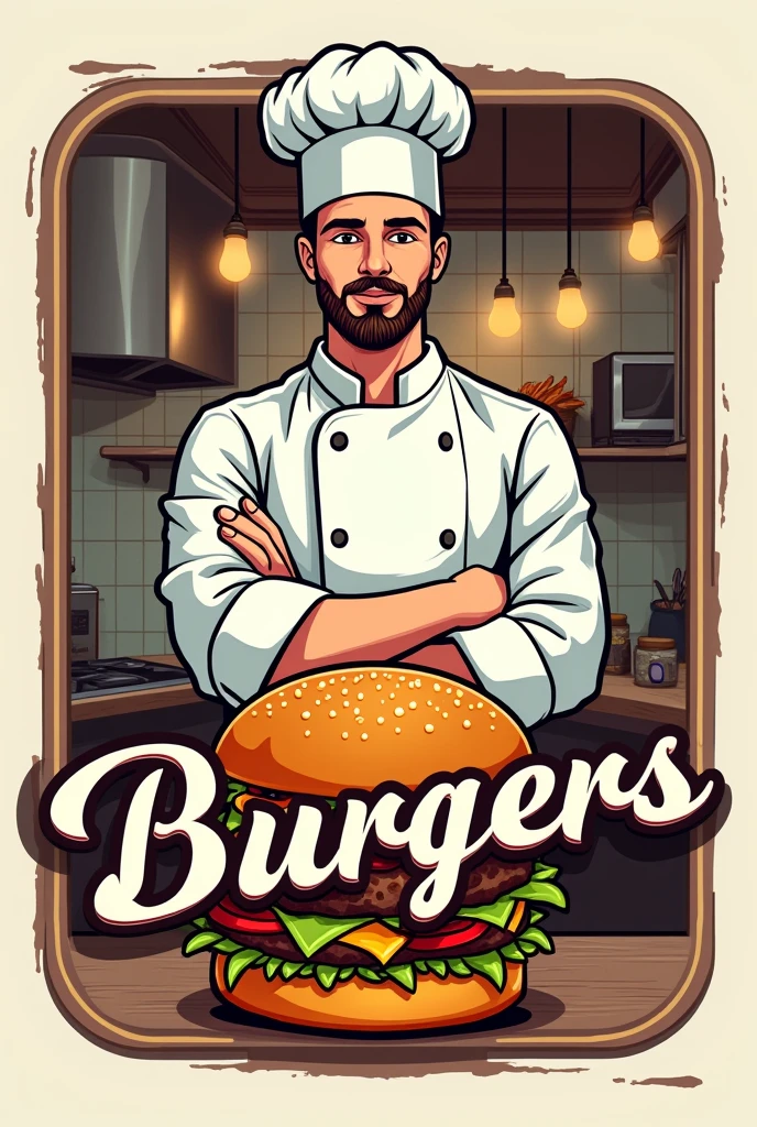 Burger shop logo with Chef Name