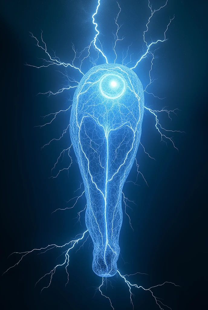 Make a very defined real penis made of lightning or covered with them