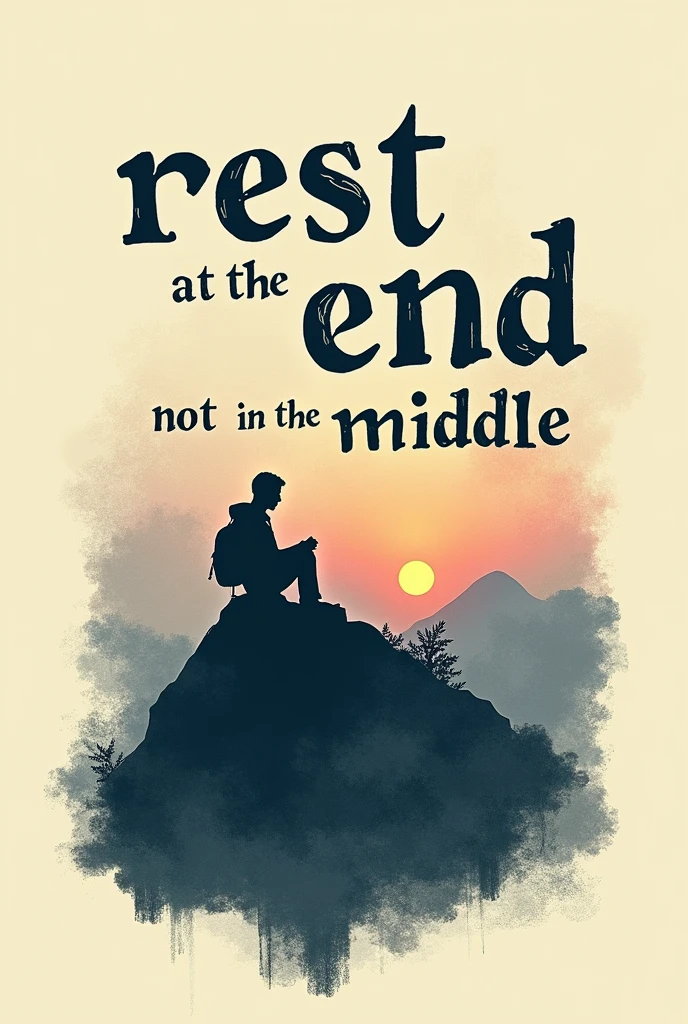 Create a shirt design with the phrase "Rest at the end, not in the middle."