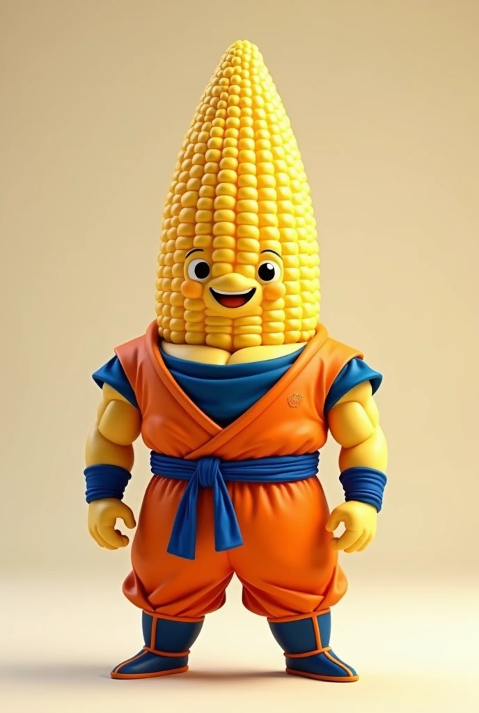 I want a picture of an animated corn dressed as Goku phase 3 it has to be a corn just put Goku&#39;s clothes on it 