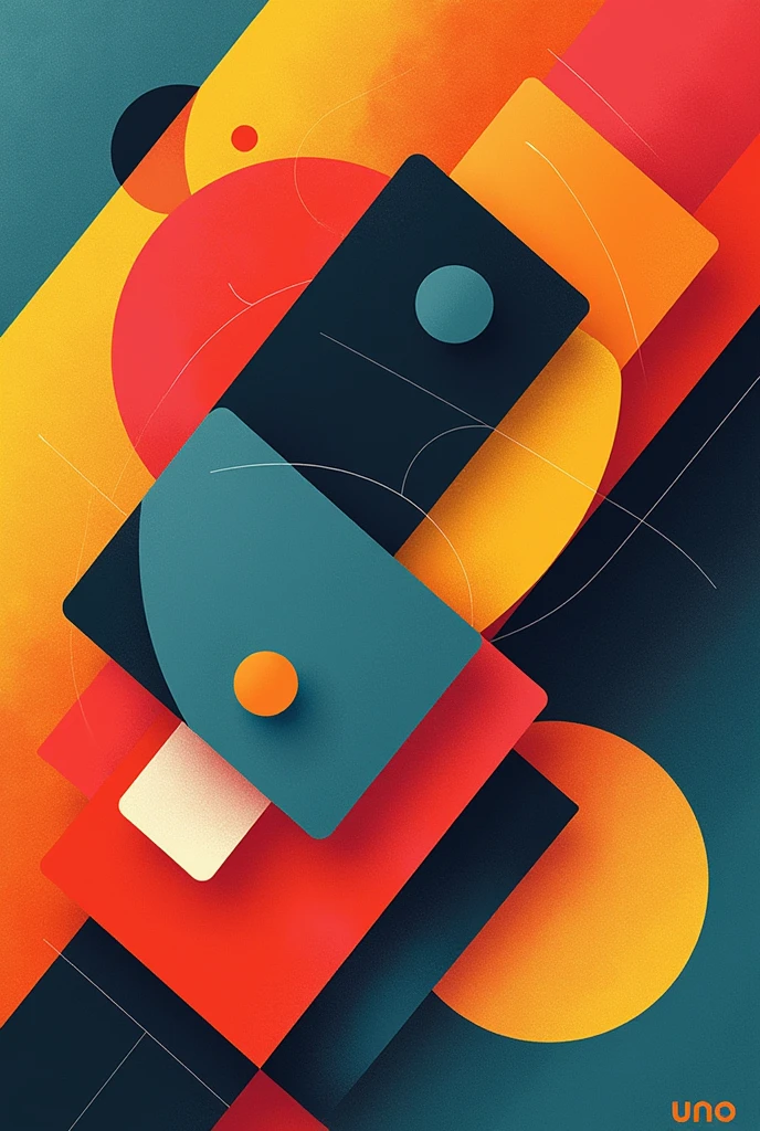 completely abstract poster for the card game UNO
