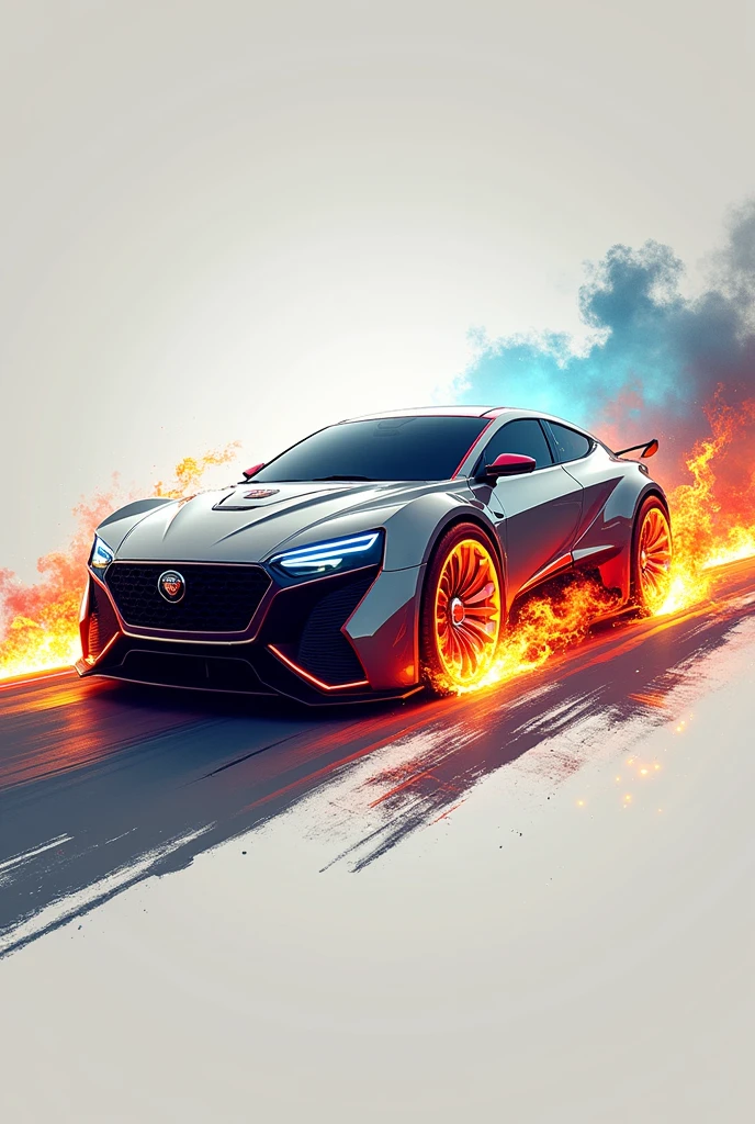 Logo "Élite AxO" avec une voiture rocket League électrique et flammes