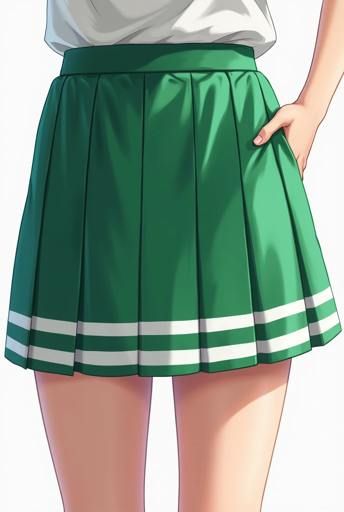 Generates a green and white skirt in alternating stages for a school olympics uniform other than anime images