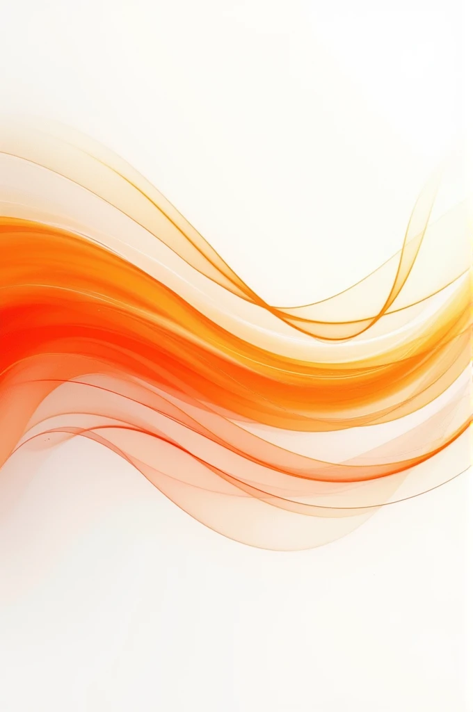 "An abstract image of a flag where orange and white meet in a fluid, modern design. The background is white, with a vibrant orange stripe that runs diagonally across the image. Thin, curved lines in orange and white intertwine across the flag, creating a dynamic and harmonious pattern. The composition must convey energy and movement, maintaining an elegant balance between the two colors."