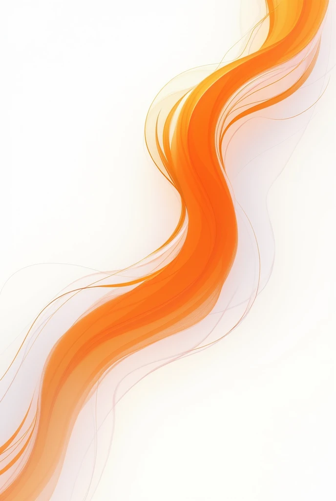 "An abstract image of a flag where orange and white meet in a fluid, modern design. The background is white, with a vibrant orange stripe that runs diagonally across the image. Thin, curved lines in orange and white intertwine across the flag, creating a dynamic and harmonious pattern. The composition must convey energy and movement, maintaining an elegant balance between the two colors."