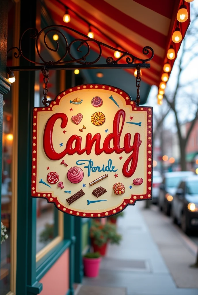 Create a sign that says candy for sale