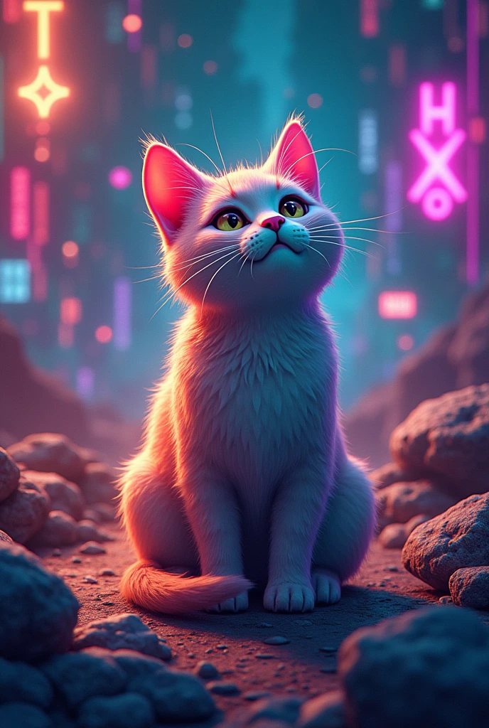Cat fan art withe Ton crypto coin