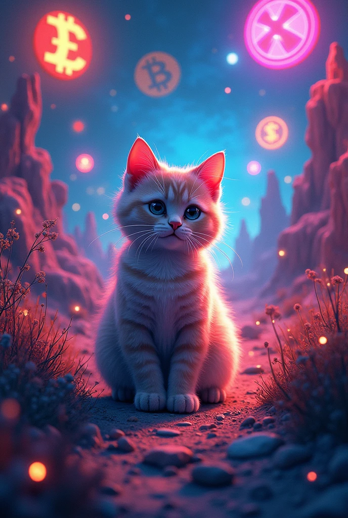 Cat fan art withe Ton crypto coin