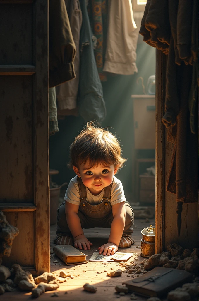 A investigating in the closet