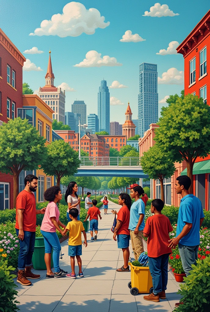 Generates an image about the care of public things or the public, and that it be in the form of a mural
