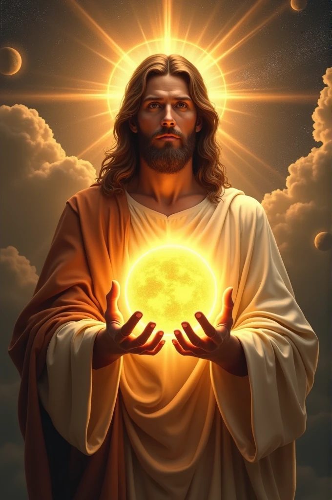 Jesus holding the sun so it doesn't fall to earth