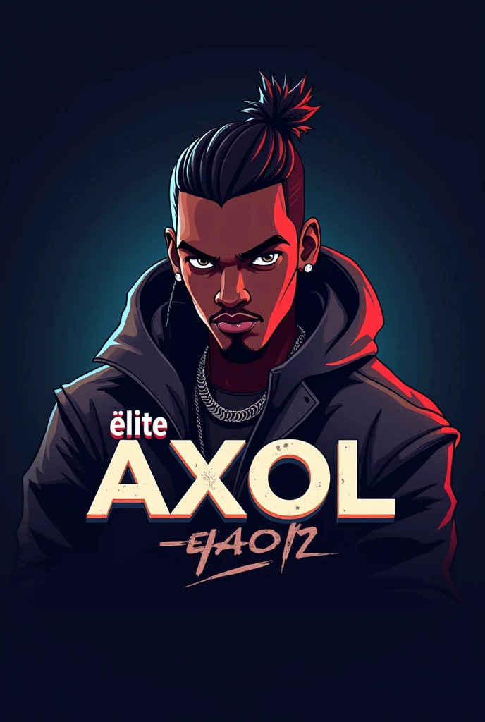 Logo "Élite AxO" en utilisant le personnage Travis Scott fortnite