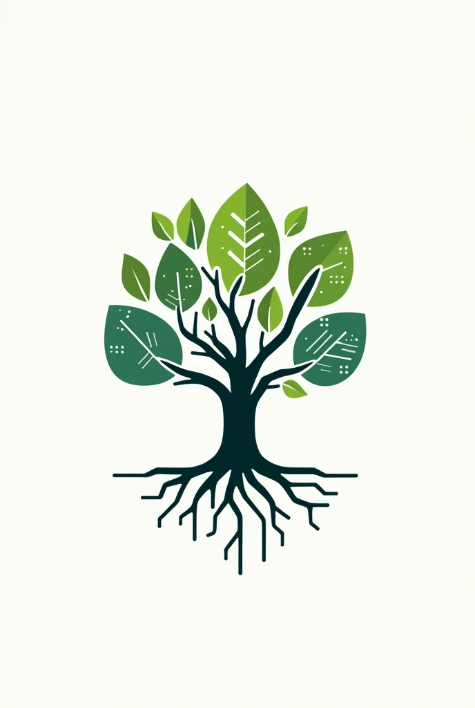 Make a tree and technology logo