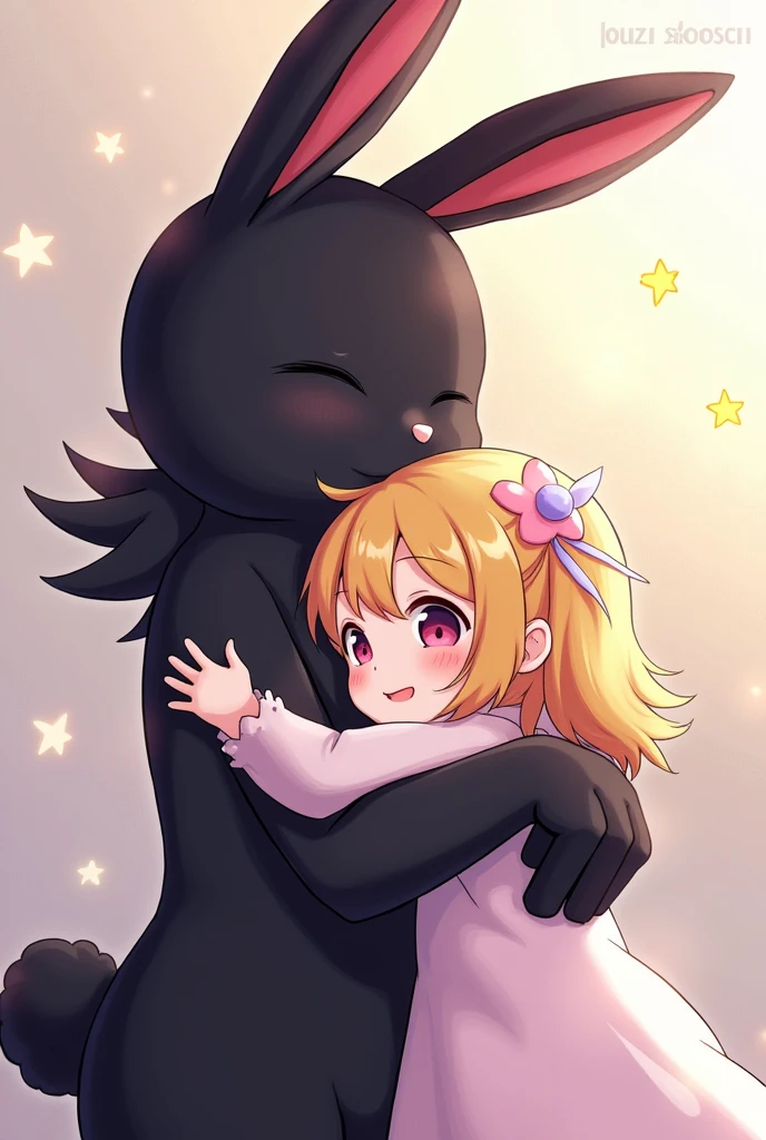Kuromi hugging a girl 