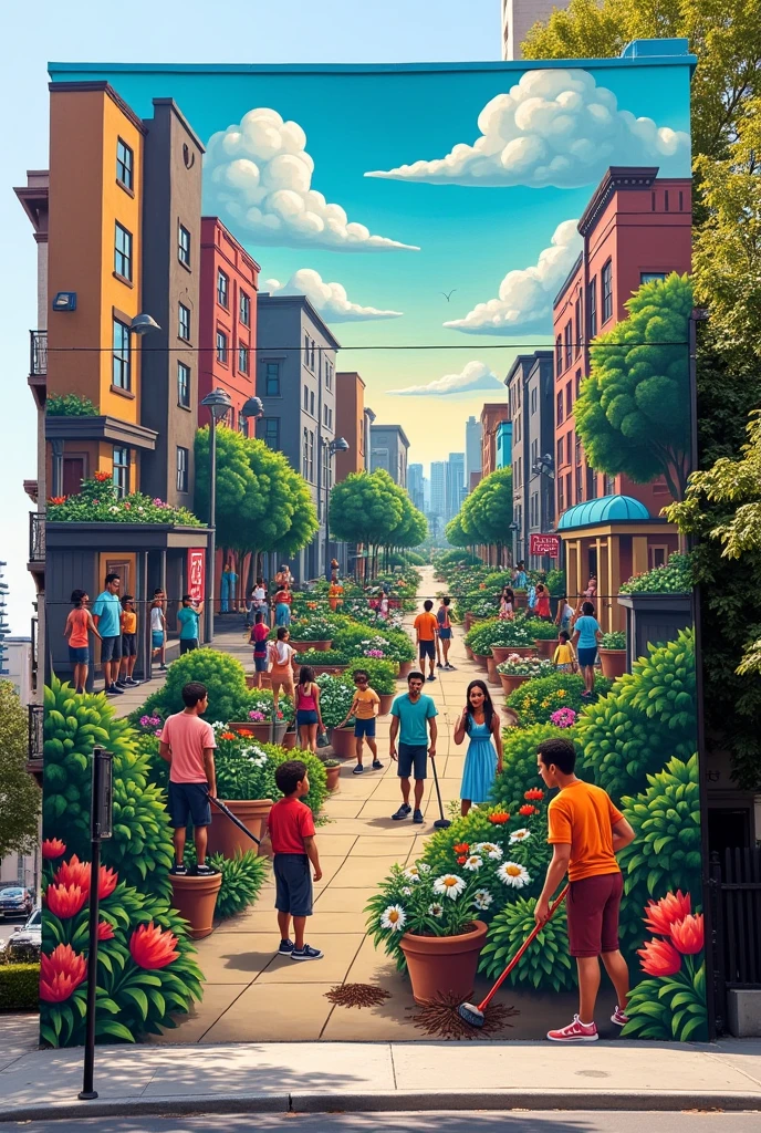 Generates an image about the care of public things or the public, and that it be in the form of a mural, and that the care of public matters be fully considered