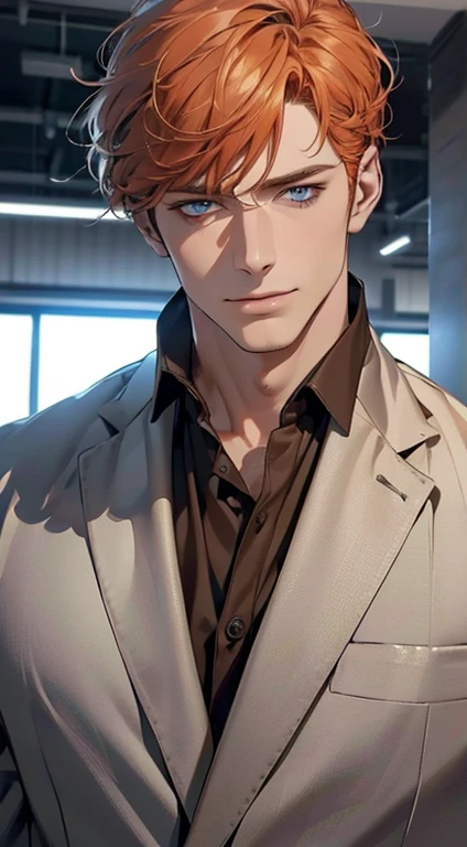 (best quality,4k,8k,highres,masterpiece:1.2),ultra-detailed,(realistic,photorealistic,photo-realistic:1.37),1 man,3,mature man,very handsome,without expression,smile,short grey b
Orange hair,blue eyes,penetrating gaze,perfect face without errors,imposing posture,businessman,office background,cinematic lighting,hdr image