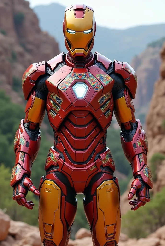 Create an image of an Iron Man mark but with the colors of willsterman from Bolivia