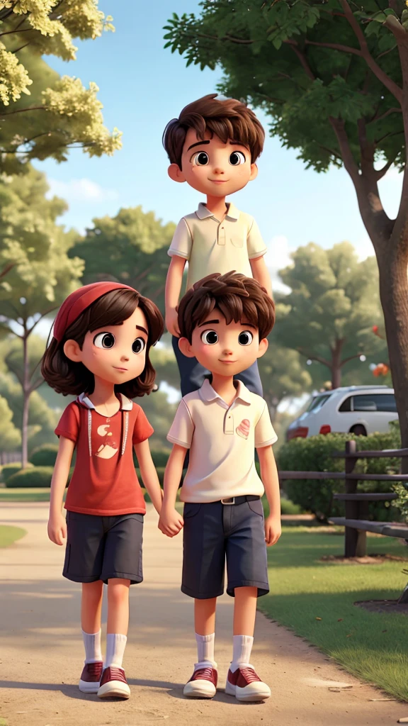 Boy and girl in park