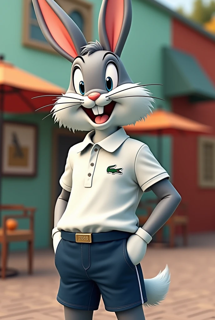 Bugs Bunny wearing clothes from Lacoste and Mizuno