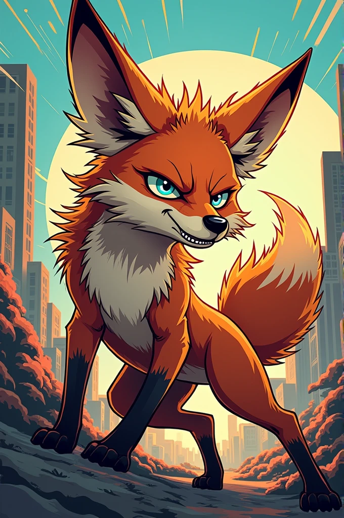 Create a coyote in comic style