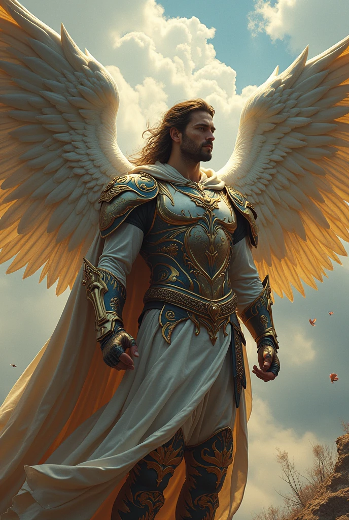 ((Cinematic photo of a beautiful and (((MICHAEL ARCHANGEL warrior. . Art by: JOAQUIN SOROLLA, THE GRECO, WILLIAM ADOLPHE BOUGUEREAU))) in full Colors. full body. Hello poster, Noah Bradley, Luis Royo, Tuomas Korpi, Neil Blevins, screen print, pastel colors, cinematic, elegant, intricate, 8k, trending on artstation, concept art, sharp focus, illustration, hyper), (Beautifully Color Graded), Unparalleled Quality, Hard Surface Modeling), American Tonalist, Expression of Determination, (Iridescent), CANON-Eos-C300-ƒ4-15mm, Colorful, Surrealist Surprise), Infrared Unseen, (Impressionist Oil Art), Victorian Elegance, Elegant Perfectionism), Beautiful, Post-processing, Photographed by a Nikon Z7 II Camera