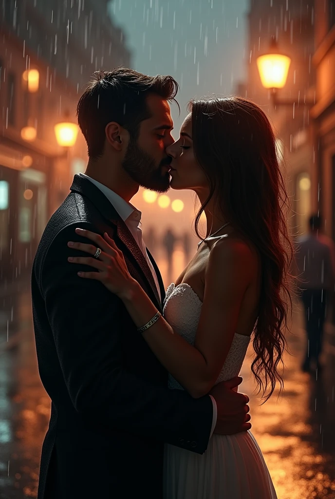 imageio: A couple kissing in the rain.