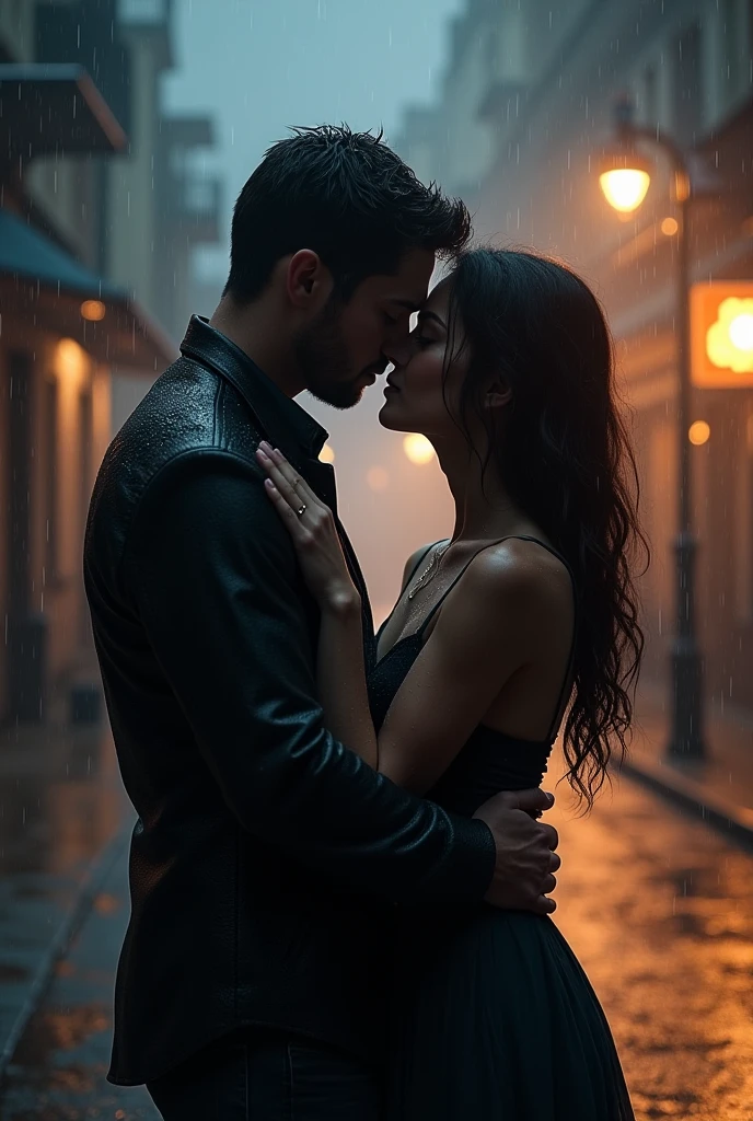 imageio: A couple kissing in the rain.