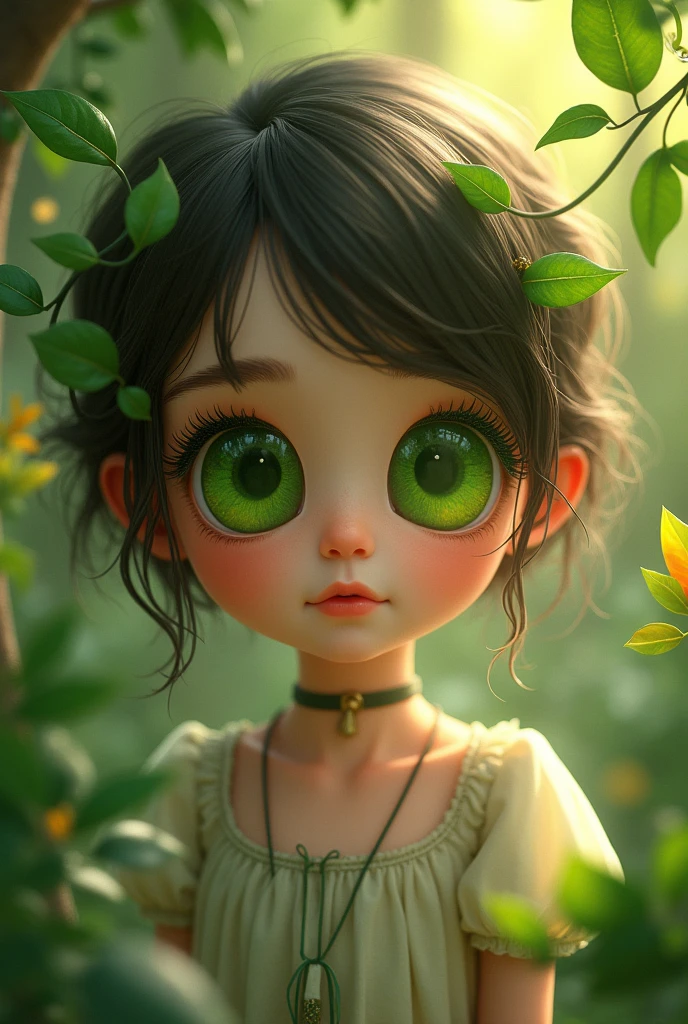 Girl with leaf eyes