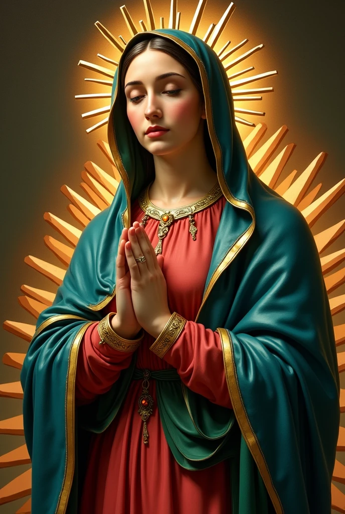 ((Cinematic photo of a beautiful and (((VIRGIN MARY OF GUADALUPE. .  Art by: JOAQUIN SOROLLA, THE GRECO, WILLIAM  ADOLPHE  BOUGUEREAU))) in full Colors. full body. Hello poster, Noah Bradley, Luis Royo, Tuomas Korpi, Neil Blevins,  screen print, pastel colors, cinematic, elegant, intricate, 8k, trending on artstation, concept art, sharp focus, illustration, hyper), (Beautifully Color Graded), Unparalleled Quality, Hard Surface Modeling), American Tonalist, Expression of Determination, (Iridescent), CANON-Eos-C300-ƒ4-15mm, Colorful, Surrealist Surprise), Infrared Unseen, (Impressionist Oil Art), Victorian Elegance, Elegant Perfectionism), Beautiful,  Post-processing, Photographed by a Nikon Z7 II Camera