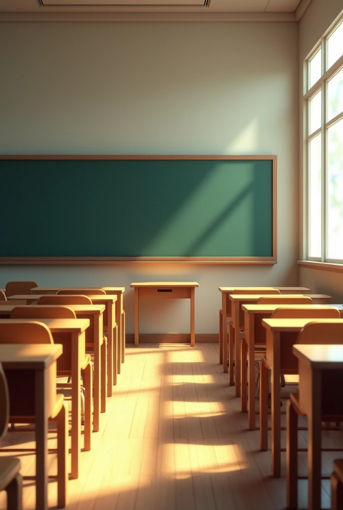 An empty classroom from the front view of the classroom