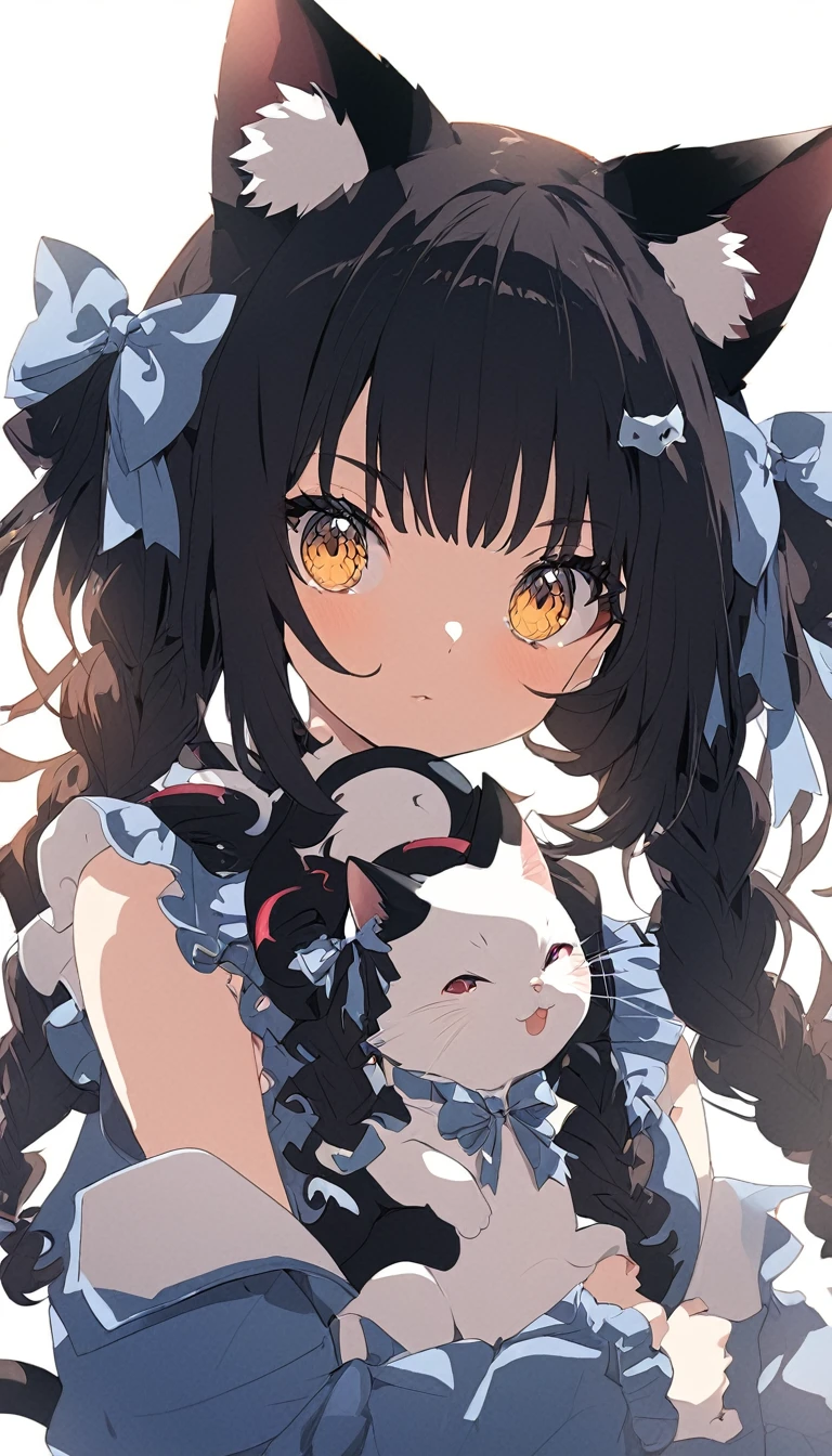 masterpiece, anime girl with horns and horns on the head, beautiful anime cat girl, anime girl with cat ears, cute anime cat girl, anime cat girl, (anime girl), girl with cat ears, an anime girl, demon anime girl, anime girl, very beautiful anime cat girl, cat girl, cute anime girl, anime style flat shading, Moe anime art style