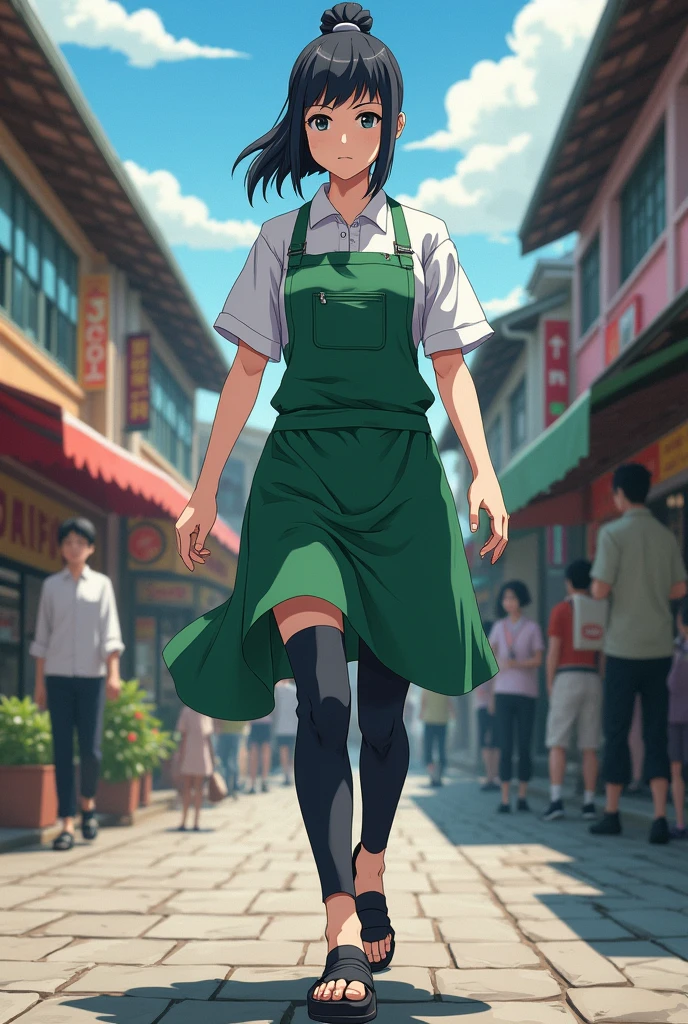 Shizune Katō walking through the leaf village