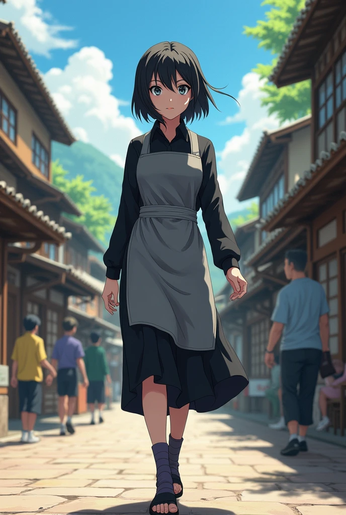 Shizune Naruto walking through the leaf village