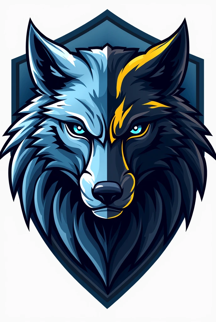 make a logo for nfl team: They are two mascots on one team, the wolf team: blue with silver details and the panther team: black with yellow details. The team is called Cygnus and is. 2025