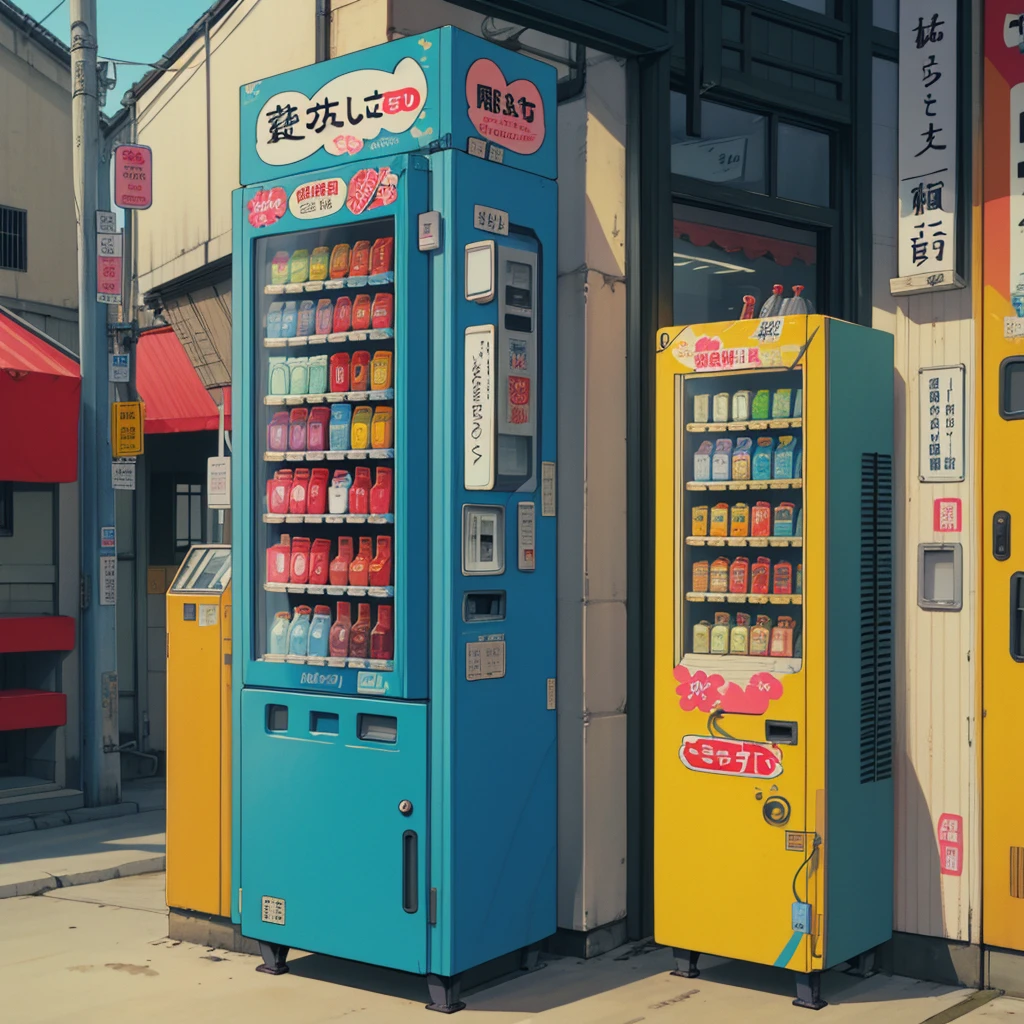 Alley, one japanase DRINK VENDING MACHINE, retro style