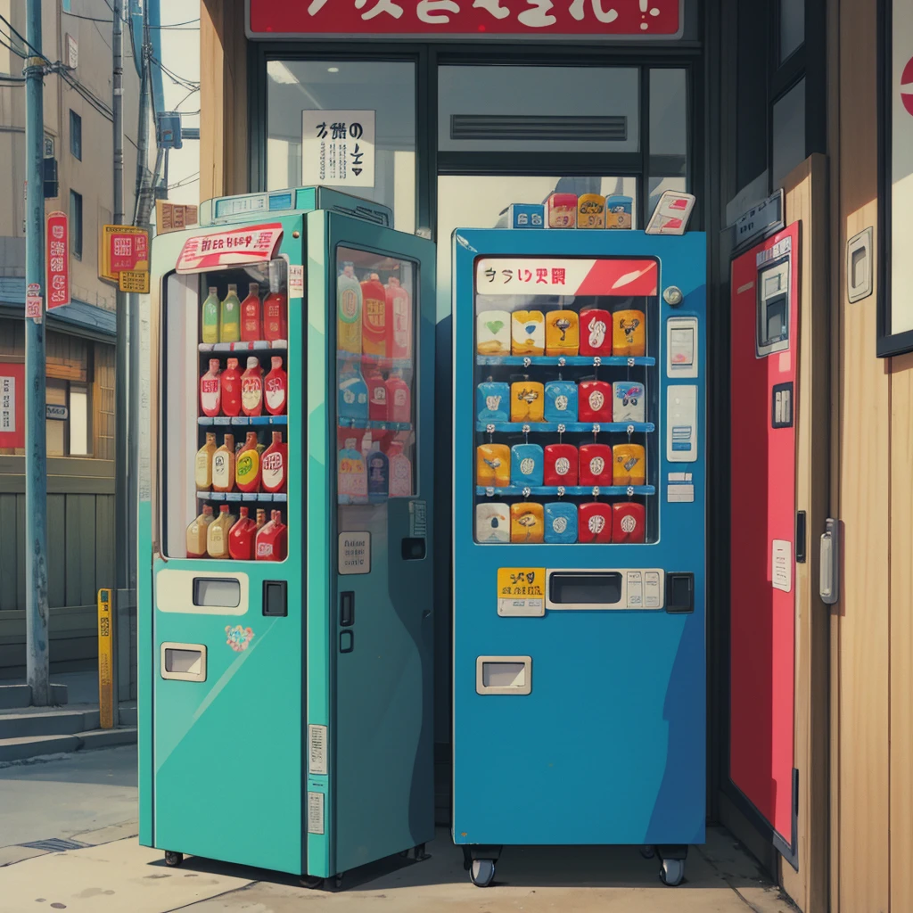 Alley, one japanase DRINK VENDING MACHINE, retro style