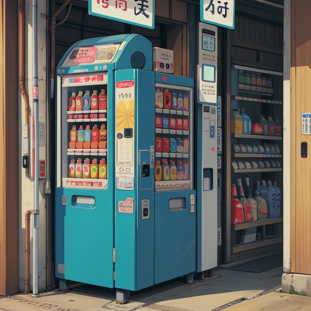 Alley, one japanase DRINK VENDING MACHINE, retro style