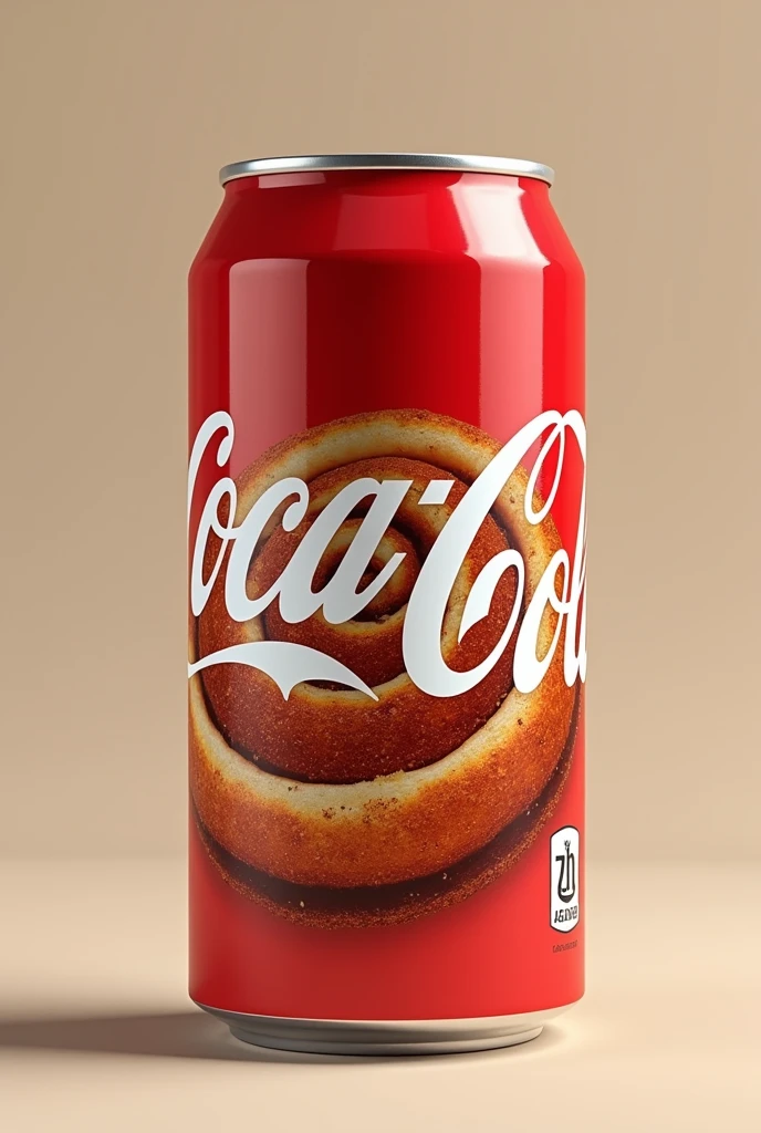 Coca-Cola can with a Cinnamon Roll design 

