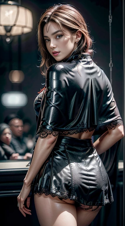 8k, masterpiece,1 very young girl, big breasts,very narrow waist, correct hands and fingers, beautiful with a perfect figure, made from available materials ((that), (canvas, nylon), (latex tied), ((of lace)), leather, ((((jewelry)))), steel, chains, coat of mail, wifes, pendants, earrings, everyday items)), ((use any technique, any style, any outfit, Sew, ((embroider)),choose the color of your eyes, hair and even hairstyles)), ((I encourage you to choose the right background for your pheNomenally drawn creation)), (use any technique, any style, any outfit, even choose ((eye color, hair color, even hairstyle, make up, whatever and how to do it))), ((experiment, combine complex, multilayer materials)), (((experiment with the entire palette of colors and shadows))), (masterpiece: 1.3 ), (photorealistic: 1.37), (realist:1.5), (ultra_detailed, HD:1.2), Fondo de pantalla CG unity extremadamente detailed, depth of field, fujicolor, (Best Quality), (High resolution), Attention to details, double eyelids, Wear an off-the-shoulder blouse, full bodyesbian, And if you want, you are standing, (return shot), of lace, laces, ((glamour, paparazzi taking photos)), high contrast, Muted colors, long legs, medium ass, ((fantasy style)), ((Cape cut: 1.42)), ((Brightly colored clothing)), ((Sport style)), ((Dynamic,asset,vivacity)), ((No_panties)), ((Exposing thighs)), (Erotic:1.6), ((black thaten skirt, (mini skirt:1.21), No_panties, curves)), (look sideways, look for, big smile, shows teeth), (rich including decorative embroidery:1.29), (red epic lace:1.39),(sharp focus),((Very complex design of epic monkeys.:1.42)), ((city evening), (neon sign), (evening), (bent back:1.42), ((wind in your hair)),kkw-ph1, HorrorByDave, bhands, bhands-neg