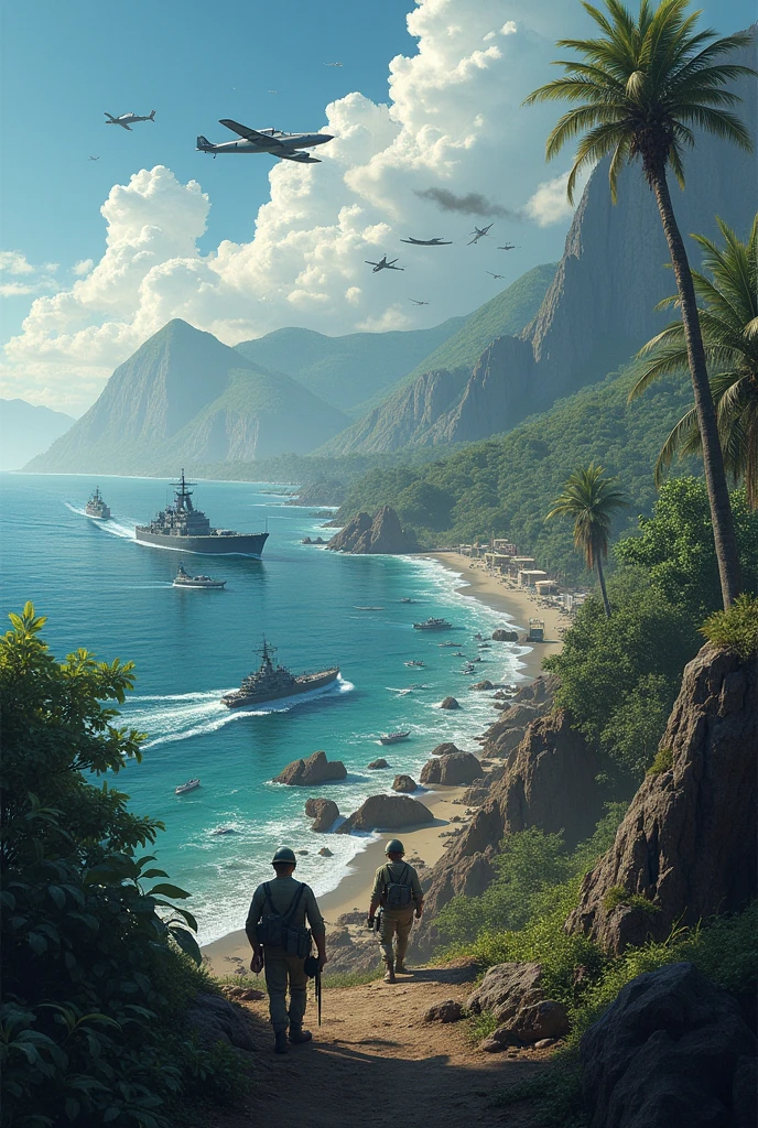 Create images about the Pacific War and its campaigns