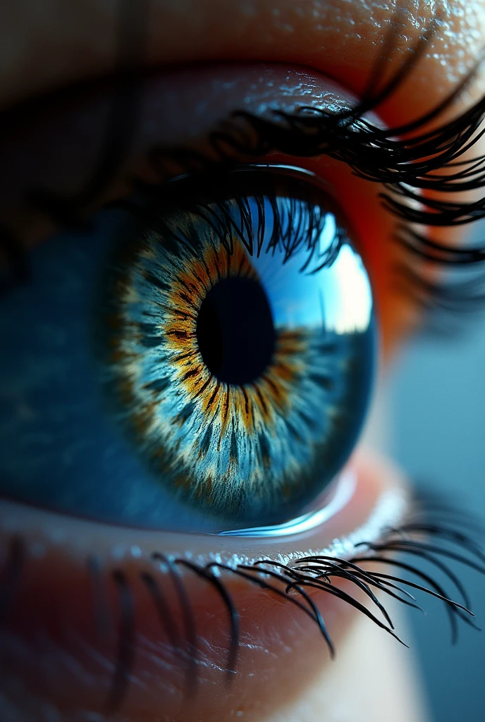 forward facing close up of an an iris, HD, 4k, high resolution, starry eyes, highly detailed, high quality, pretty eye, realistic, best quality, 4k, highres, masterpiece:1.2), ultra-detailed, (realistic, photorealistic, photo-realistic:1.37)
