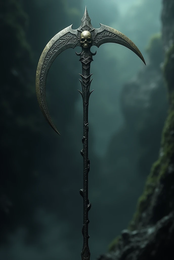 Magic sickle on the top of the sickle a symbol of death